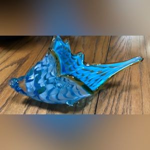 Vintage MCM MURANO Glass Archimede Seguso 60's Hand Blown Blue SHELL